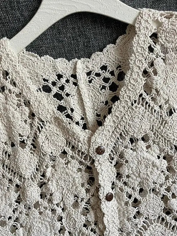 Flora Embroidered Crochet Vest
